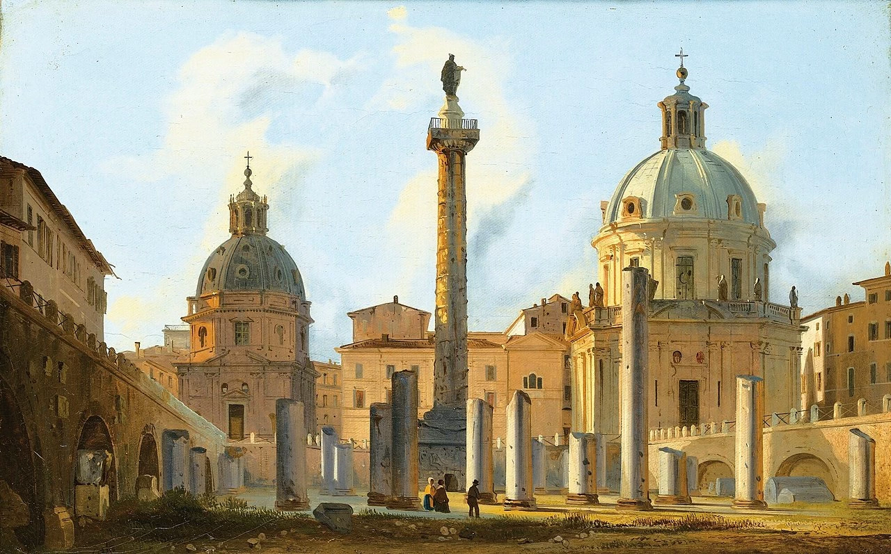 Veduta del Foro di Traiano a Roma